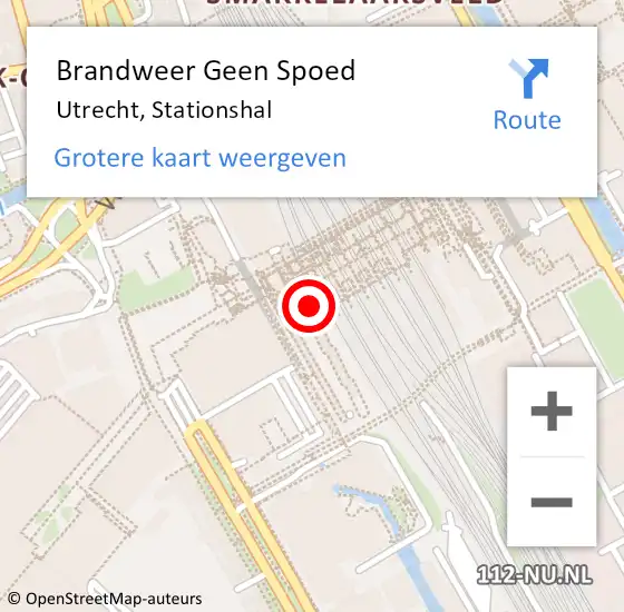 Locatie op kaart van de 112 melding: Brandweer Geen Spoed Naar Utrecht, Stationshal op 21 mei 2024 20:33