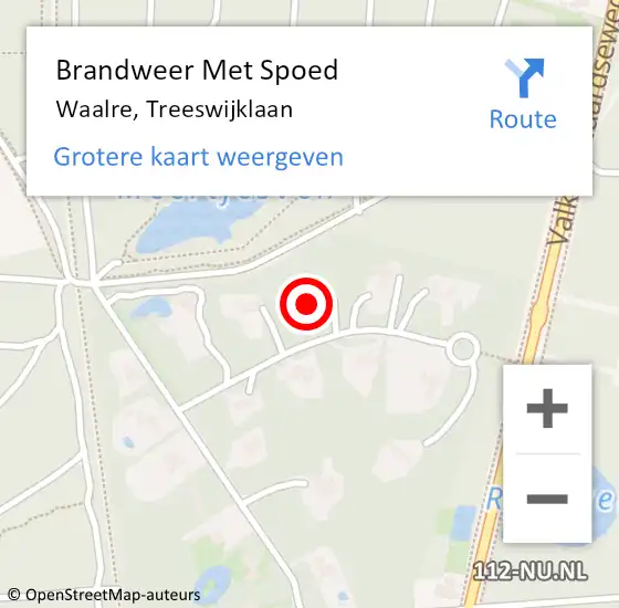 Locatie op kaart van de 112 melding: Brandweer Met Spoed Naar Waalre, Treeswijklaan op 21 mei 2024 20:35