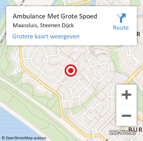 Locatie op kaart van de 112 melding: Ambulance Met Grote Spoed Naar Maassluis, Steenen Dijck op 21 mei 2024 20:40