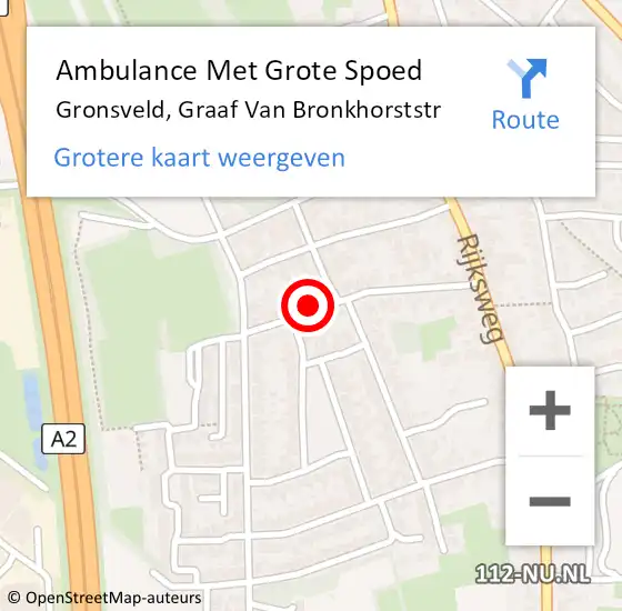 Locatie op kaart van de 112 melding: Ambulance Met Grote Spoed Naar Gronsveld, Graaf Van Bronkhorststr op 6 oktober 2014 18:14