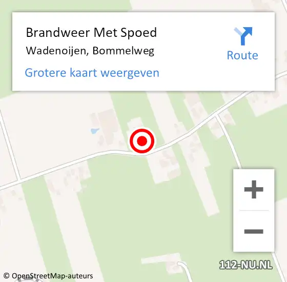 Locatie op kaart van de 112 melding: Brandweer Met Spoed Naar Wadenoijen, Bommelweg op 21 mei 2024 20:52