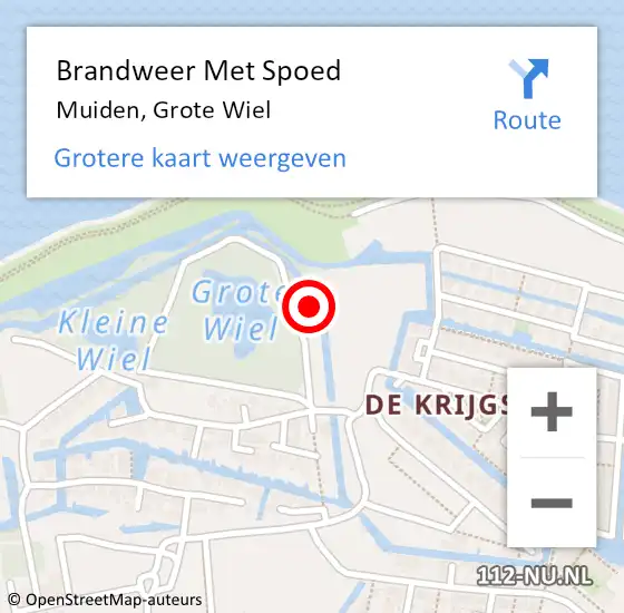 Locatie op kaart van de 112 melding: Brandweer Met Spoed Naar Muiden, Grote Wiel op 21 mei 2024 20:54