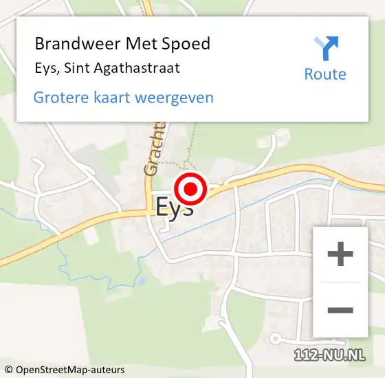 Locatie op kaart van de 112 melding: Brandweer Met Spoed Naar Eys, Sint Agathastraat op 21 mei 2024 21:08