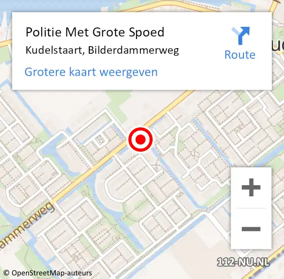 Locatie op kaart van de 112 melding: Politie Met Grote Spoed Naar Kudelstaart, Bilderdammerweg op 21 mei 2024 21:52