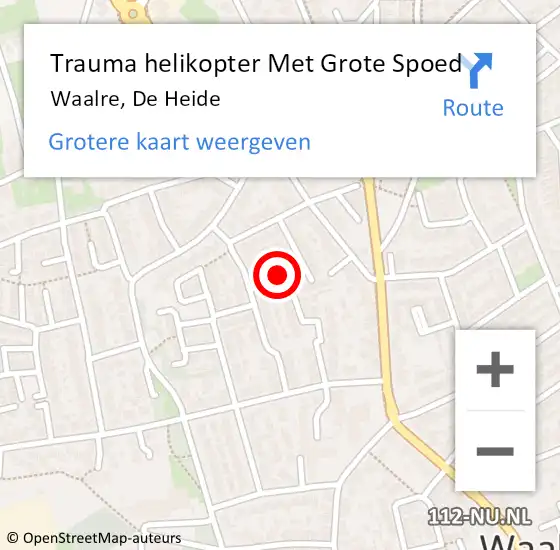 Locatie op kaart van de 112 melding: Trauma helikopter Met Grote Spoed Naar Waalre, De Heide op 21 mei 2024 22:05