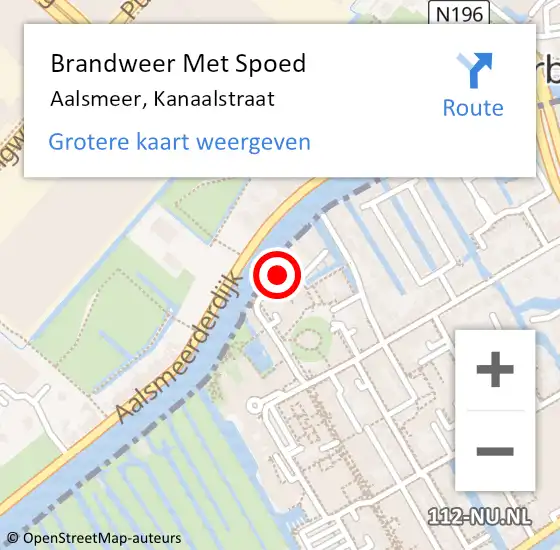 Locatie op kaart van de 112 melding: Brandweer Met Spoed Naar Aalsmeer, Kanaalstraat op 21 mei 2024 22:21