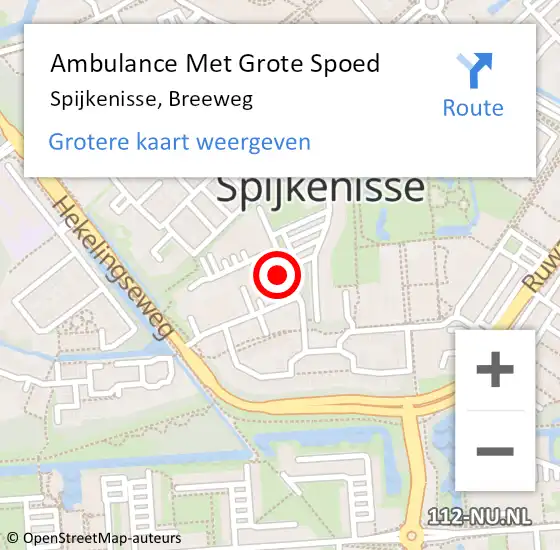 Locatie op kaart van de 112 melding: Ambulance Met Grote Spoed Naar Spijkenisse, Breeweg op 21 mei 2024 22:58