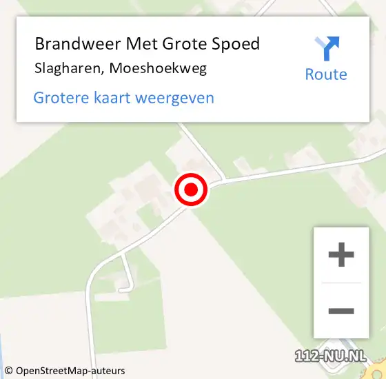 Locatie op kaart van de 112 melding: Brandweer Met Grote Spoed Naar Slagharen, Moeshoekweg op 21 mei 2024 23:11