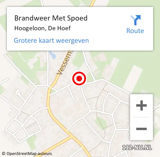 Locatie op kaart van de 112 melding: Brandweer Met Spoed Naar Hoogeloon, De Hoef op 21 mei 2024 23:50