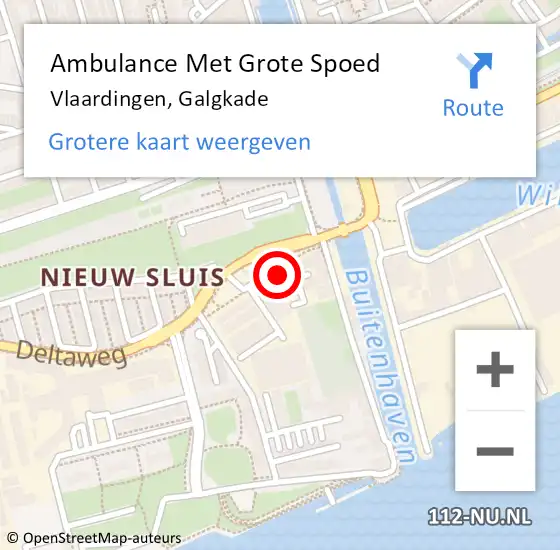 Locatie op kaart van de 112 melding: Ambulance Met Grote Spoed Naar Vlaardingen, Galgkade op 22 mei 2024 00:33