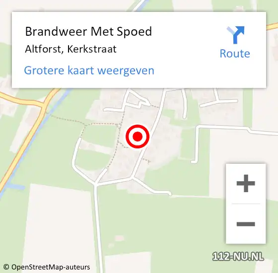 Locatie op kaart van de 112 melding: Brandweer Met Spoed Naar Altforst, Kerkstraat op 22 mei 2024 00:34