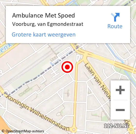 Locatie op kaart van de 112 melding: Ambulance Met Spoed Naar Voorburg, van Egmondestraat op 22 mei 2024 01:01