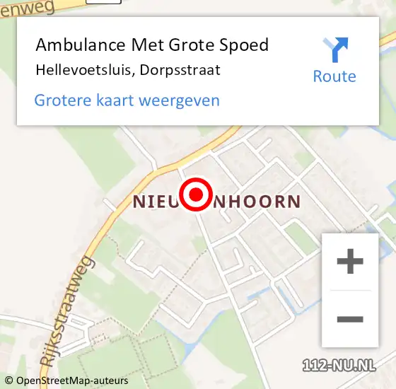 Locatie op kaart van de 112 melding: Ambulance Met Grote Spoed Naar Hellevoetsluis, Dorpsstraat op 22 mei 2024 02:40