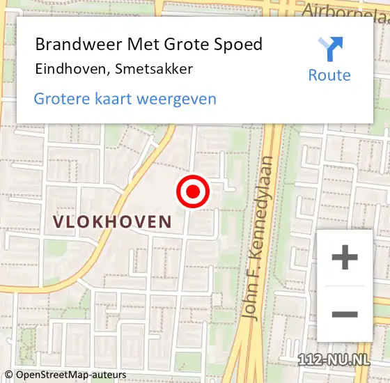 Locatie op kaart van de 112 melding: Brandweer Met Grote Spoed Naar Eindhoven, Smetsakker op 22 mei 2024 04:51