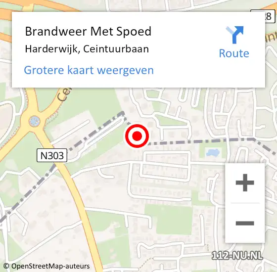 Locatie op kaart van de 112 melding: Brandweer Met Spoed Naar Harderwijk, Ceintuurbaan op 22 mei 2024 06:01