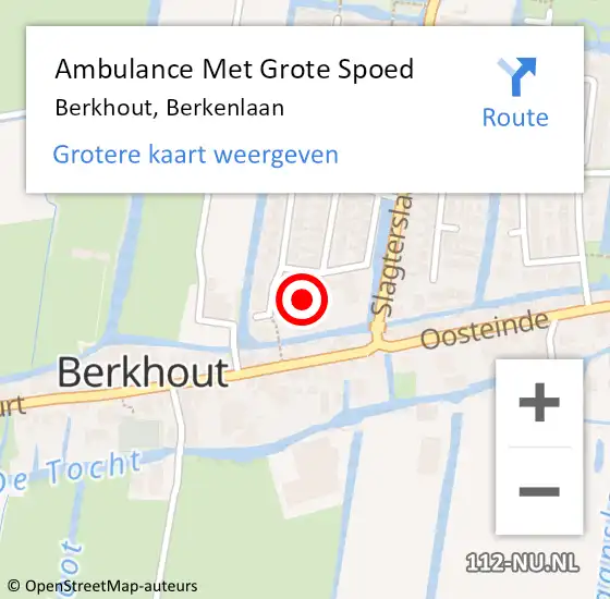 Locatie op kaart van de 112 melding: Ambulance Met Grote Spoed Naar Berkhout, Berkenlaan op 22 mei 2024 06:25