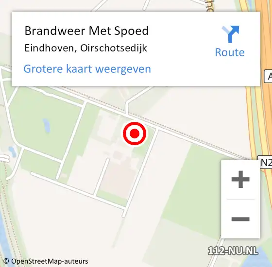 Locatie op kaart van de 112 melding: Brandweer Met Spoed Naar Eindhoven, Oirschotsedijk op 22 mei 2024 07:03