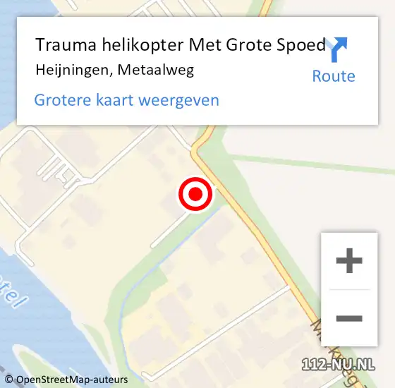 Locatie op kaart van de 112 melding: Trauma helikopter Met Grote Spoed Naar Heijningen, Metaalweg op 22 mei 2024 07:24