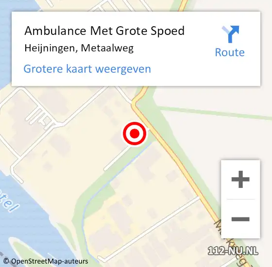 Locatie op kaart van de 112 melding: Ambulance Met Grote Spoed Naar Heijningen, Metaalweg op 22 mei 2024 07:25