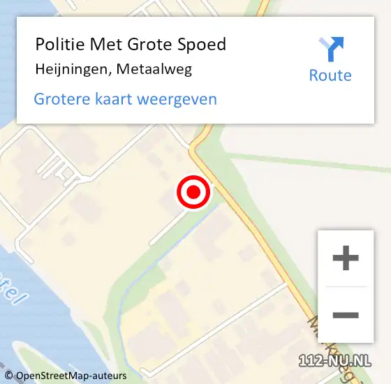 Locatie op kaart van de 112 melding: Politie Met Grote Spoed Naar Heijningen, Metaalweg op 22 mei 2024 07:26