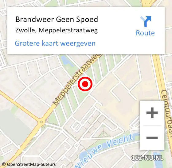 Locatie op kaart van de 112 melding: Brandweer Geen Spoed Naar Zwolle, Meppelerstraatweg op 22 mei 2024 07:36