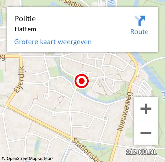 Locatie op kaart van de 112 melding: Politie Hattem op 22 mei 2024 07:47