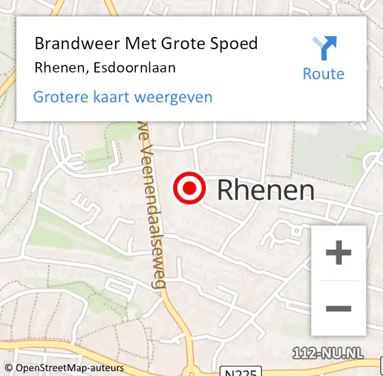 Locatie op kaart van de 112 melding: Brandweer Met Grote Spoed Naar Rhenen, Esdoornlaan op 22 mei 2024 07:47