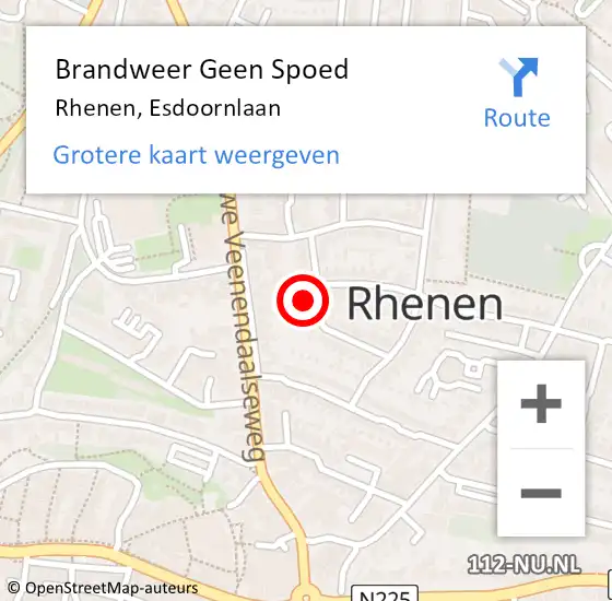 Locatie op kaart van de 112 melding: Brandweer Geen Spoed Naar Rhenen, Esdoornlaan op 22 mei 2024 07:49