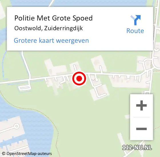 Locatie op kaart van de 112 melding: Politie Met Grote Spoed Naar Oostwold, Zuiderringdijk op 22 mei 2024 07:59