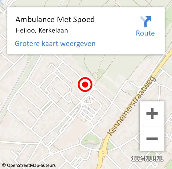 Locatie op kaart van de 112 melding: Ambulance Met Spoed Naar Heiloo, Kerkelaan op 22 mei 2024 08:01