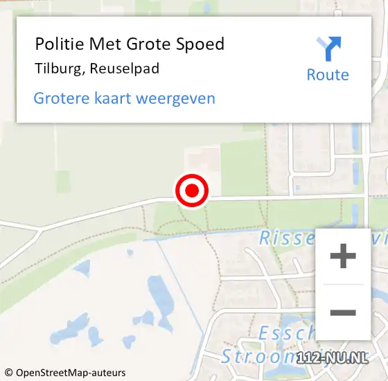Locatie op kaart van de 112 melding: Politie Met Grote Spoed Naar Tilburg, Reuselpad op 22 mei 2024 08:30