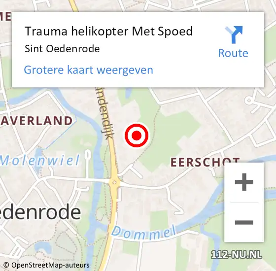 Locatie op kaart van de 112 melding: Trauma helikopter Met Spoed Naar Sint Oedenrode op 22 mei 2024 09:12