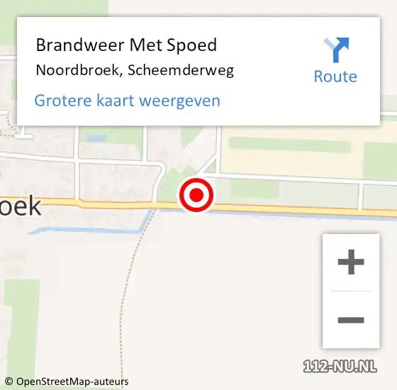 Locatie op kaart van de 112 melding: Brandweer Met Spoed Naar Noordbroek, Scheemderweg op 22 mei 2024 09:24