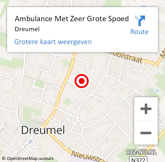 Locatie op kaart van de 112 melding: Ambulance Met Zeer Grote Spoed Naar Dreumel op 22 mei 2024 09:24