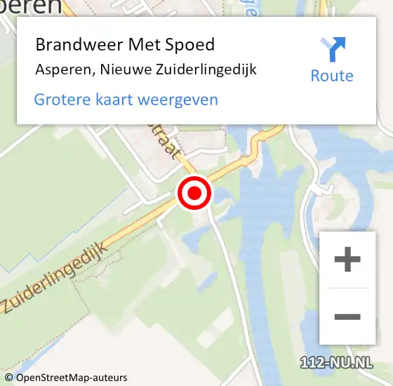 Locatie op kaart van de 112 melding: Brandweer Met Spoed Naar Asperen, Nieuwe Zuiderlingedijk op 22 mei 2024 09:30