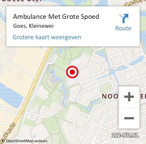 Locatie op kaart van de 112 melding: Ambulance Met Grote Spoed Naar Goes, Kleinewei op 6 oktober 2014 18:38