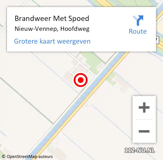 Locatie op kaart van de 112 melding: Brandweer Met Spoed Naar Nieuw-Vennep, Hoofdweg op 22 mei 2024 09:47