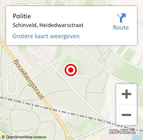 Locatie op kaart van de 112 melding: Politie Schinveld, Heidedwarsstraat op 22 mei 2024 10:17