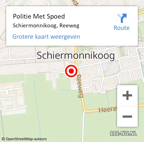 Locatie op kaart van de 112 melding: Politie Met Spoed Naar Schiermonnikoog, Reeweg op 22 mei 2024 10:54