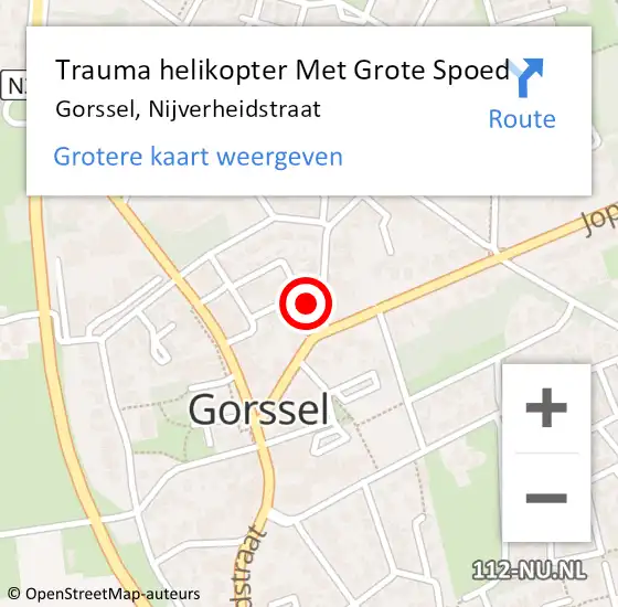 Locatie op kaart van de 112 melding: Trauma helikopter Met Grote Spoed Naar Gorssel, Nijverheidstraat op 22 mei 2024 11:05