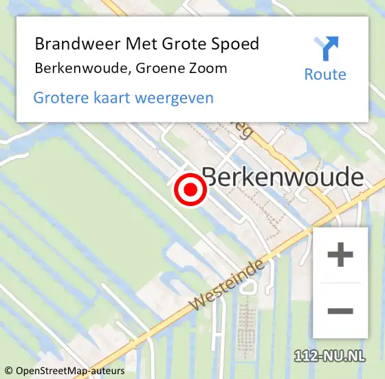 Locatie op kaart van de 112 melding: Brandweer Met Grote Spoed Naar Berkenwoude, Groene Zoom op 22 mei 2024 11:40