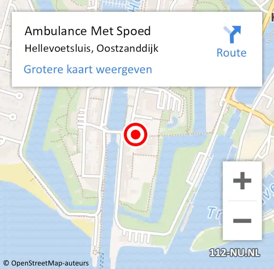 Locatie op kaart van de 112 melding: Ambulance Met Spoed Naar Hellevoetsluis, Oostzanddijk op 22 mei 2024 11:46