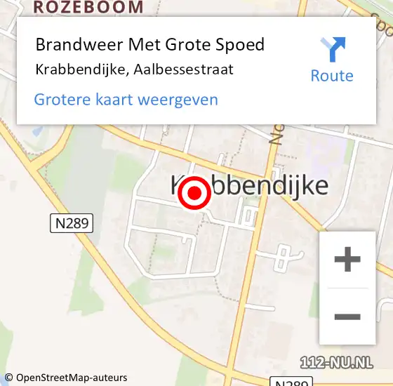 Locatie op kaart van de 112 melding: Brandweer Met Grote Spoed Naar Krabbendijke, Aalbessestraat op 6 oktober 2014 18:55