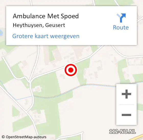 Locatie op kaart van de 112 melding: Ambulance Met Spoed Naar Heythuysen, Geusert op 22 mei 2024 12:23