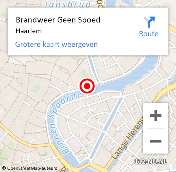 Locatie op kaart van de 112 melding: Brandweer Geen Spoed Naar Haarlem op 22 mei 2024 13:16
