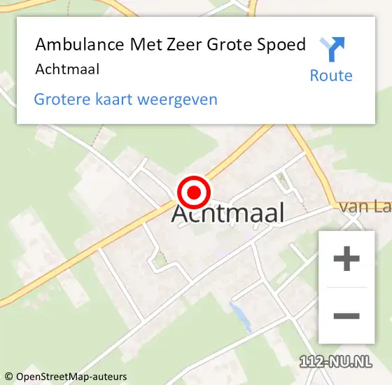 Locatie op kaart van de 112 melding: Ambulance Met Zeer Grote Spoed Naar Achtmaal op 22 mei 2024 13:25