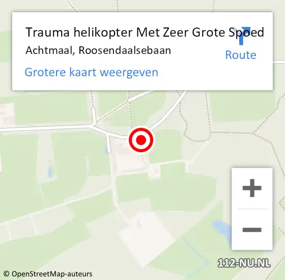 Locatie op kaart van de 112 melding: Trauma helikopter Met Zeer Grote Spoed Naar Achtmaal, Roosendaalsebaan op 22 mei 2024 13:27