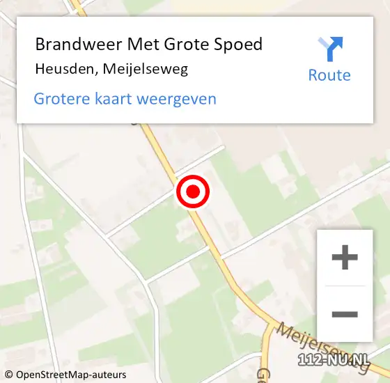 Locatie op kaart van de 112 melding: Brandweer Met Grote Spoed Naar Heusden, Meijelseweg op 22 mei 2024 15:27