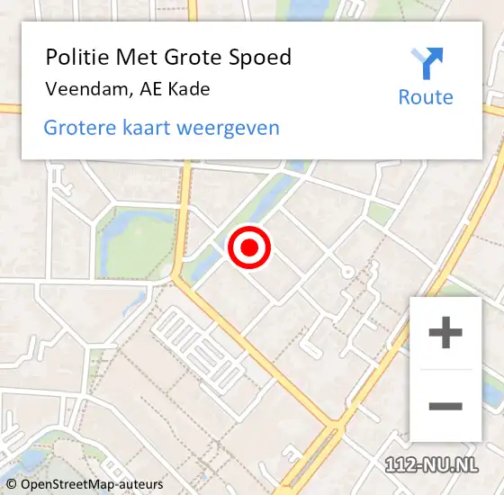 Locatie op kaart van de 112 melding: Politie Met Grote Spoed Naar Veendam, AE Kade op 22 mei 2024 15:39