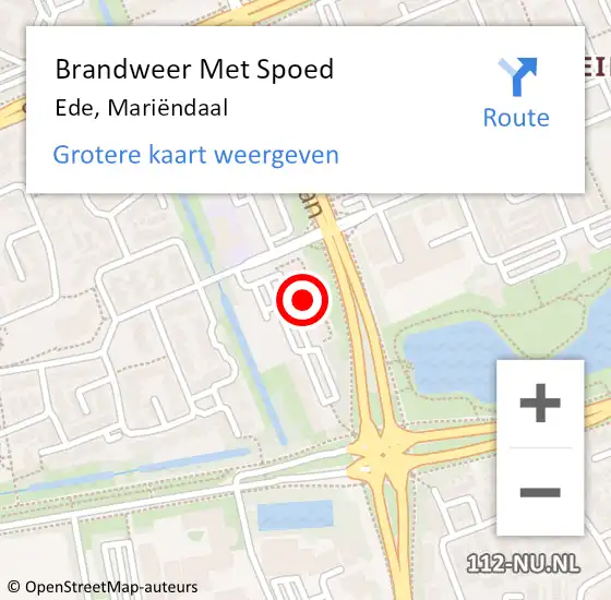 Locatie op kaart van de 112 melding: Brandweer Met Spoed Naar Ede, Mariëndaal op 22 mei 2024 15:58